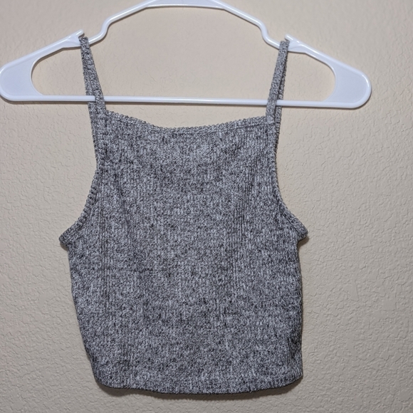 Topshop Grey Cami Crop Top with Crisscross Straps - Picture 4 of 4